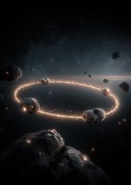 Asteroid Ring in Space