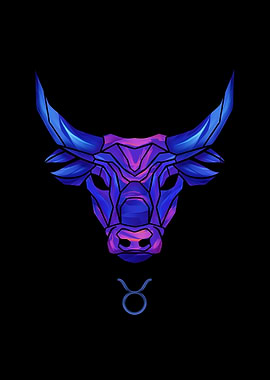 Taurus Zodiac Symbol and Bull Head