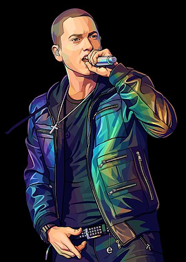 Eminem performing on stage