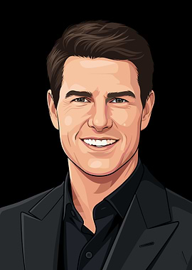 Tom Cruise Cartoon Portrait