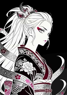 Anime Woman in Kimono