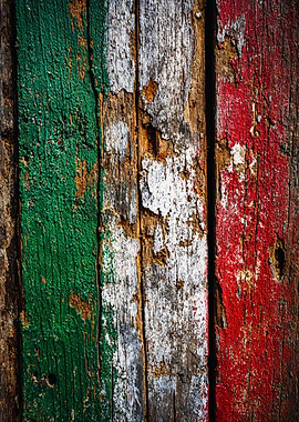 Rustic Italy Flag Wood Texture