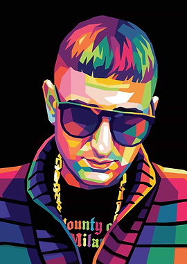 Colorful WPAP Portrait of haftbefehl