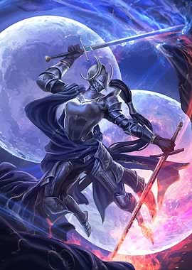 Knight in Armor with Swords