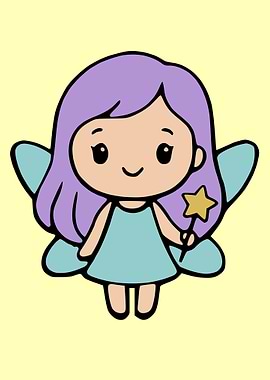 Cute Fairy with Star Wand