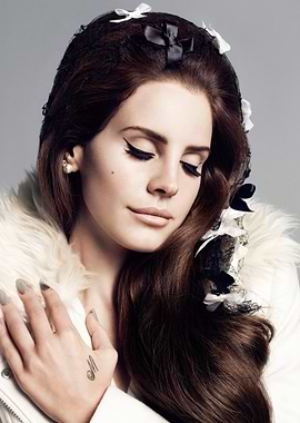 Lana Del Rey with bows and fur