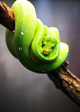 Green Tree Python on Branch