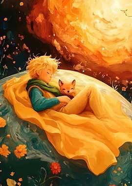 The Little Prince and Fox Sleeping