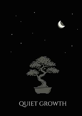 Bonsai Tree Under the Moon