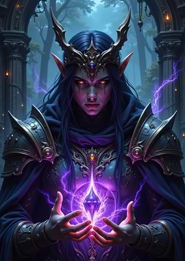 Dark Elf Sorcerer Casting Magic