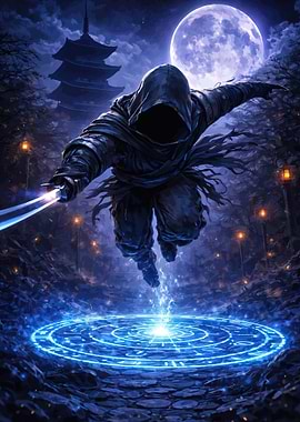 Ninja Warrior in Magical Circle