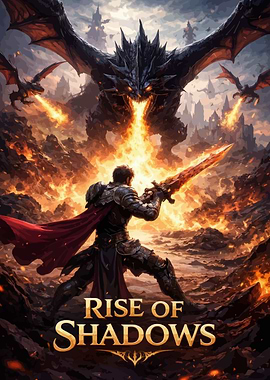 Knight fighting dragons with sword