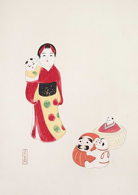 Japanese Daruma Dolls and Figures