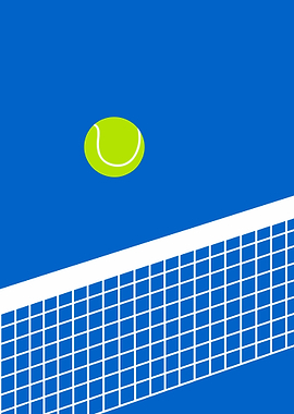 Tennis ball over net sport