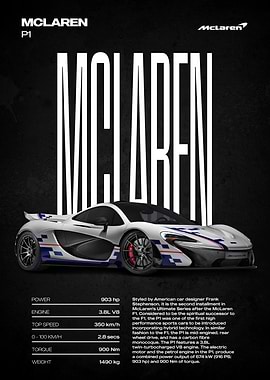 McLaren P1 Car Poster