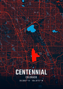 Centennial Colorado City Map