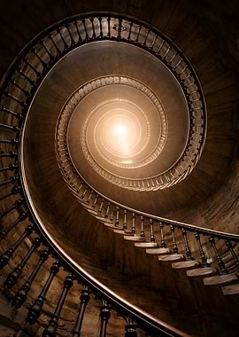 Spiral Staircase Leading to Light