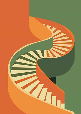 Abstract Spiral Staircase Illustration