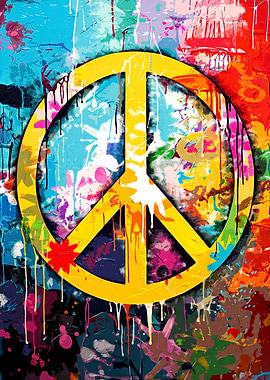 Peace Sign Graffiti Street Art
