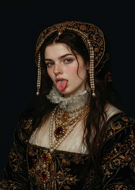 Tudor Woman Sticking Out Tongue
