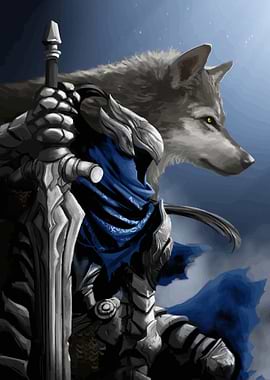Knight and Wolf in Armor