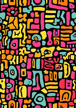 Abstract Colorful Shapes Pattern