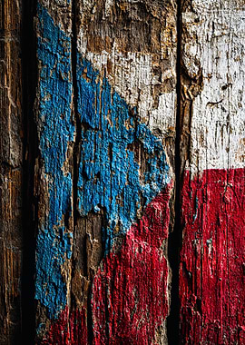 Rustic Czech Flag Wood Texture