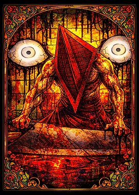 Pyramid Head Stained Glass Art