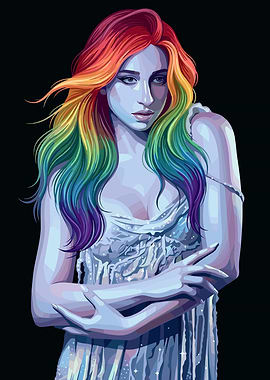 Tate McRae with Rainbow Hair