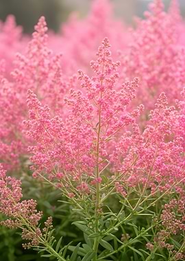 Pink Astilbe Flowers in Bloom