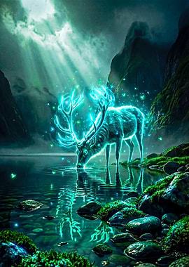 Ethereal Glowing Spirit Stag