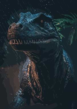 Tyrannosaurus Rex in the Rain