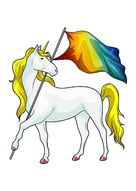 Unicorn Rainbow Flag