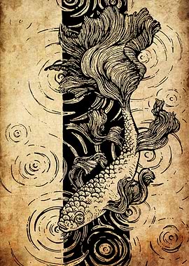 Betta Fish with Water Ripples