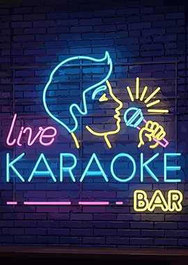 Live Karaoke Bar Neon Sign