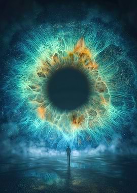 Man Gazing at Cosmic Eye