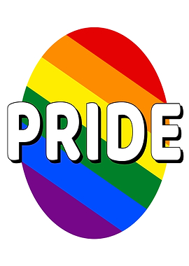 Pride Rainbow Oval Text Art
