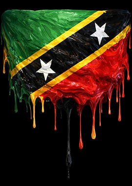 Dripping Saint Kitts and Nevis Flag