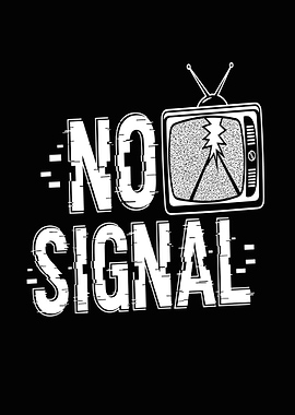 No Signal Retro TV Glitch Art
