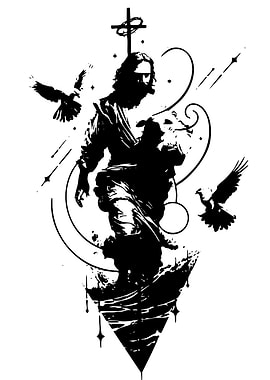 Jesus with Lamb and Doves