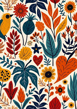 Dark Cottagecore Floral Birds