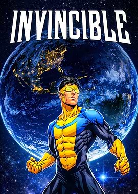 Invincible Superhero Poses in Space