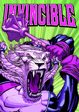 Invincible Comic Cover with Lion-like Character