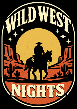 Wild West Nights Cowboy Silhouette