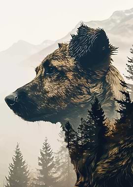 Dog in a Forest Landscape