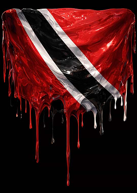 Trinidad and Tobago Flag Dripping