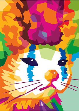 Colorful Cat Cute Pop Art