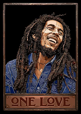 Bob Marley 'One Love' Mosaic Portrait