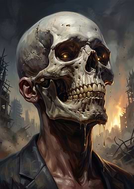 Zombie in a Ruined City