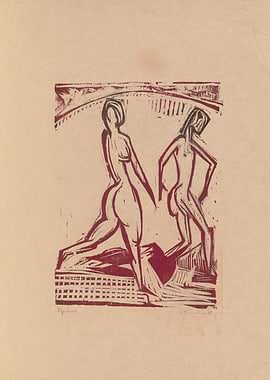 Two Nude Figures in a Landscape